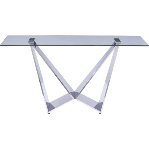 Harmony Console Table in Chrome & Tempered Glass